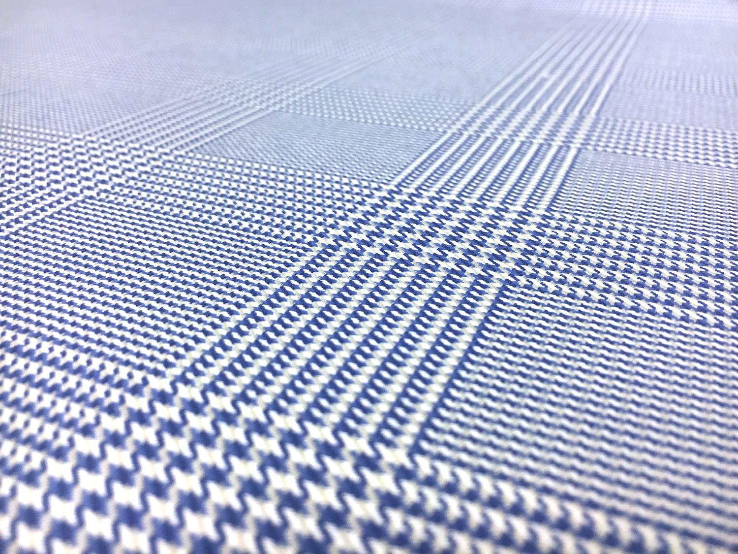 Italian Superfine Wool and Silk Glen Check in Cornflower 2