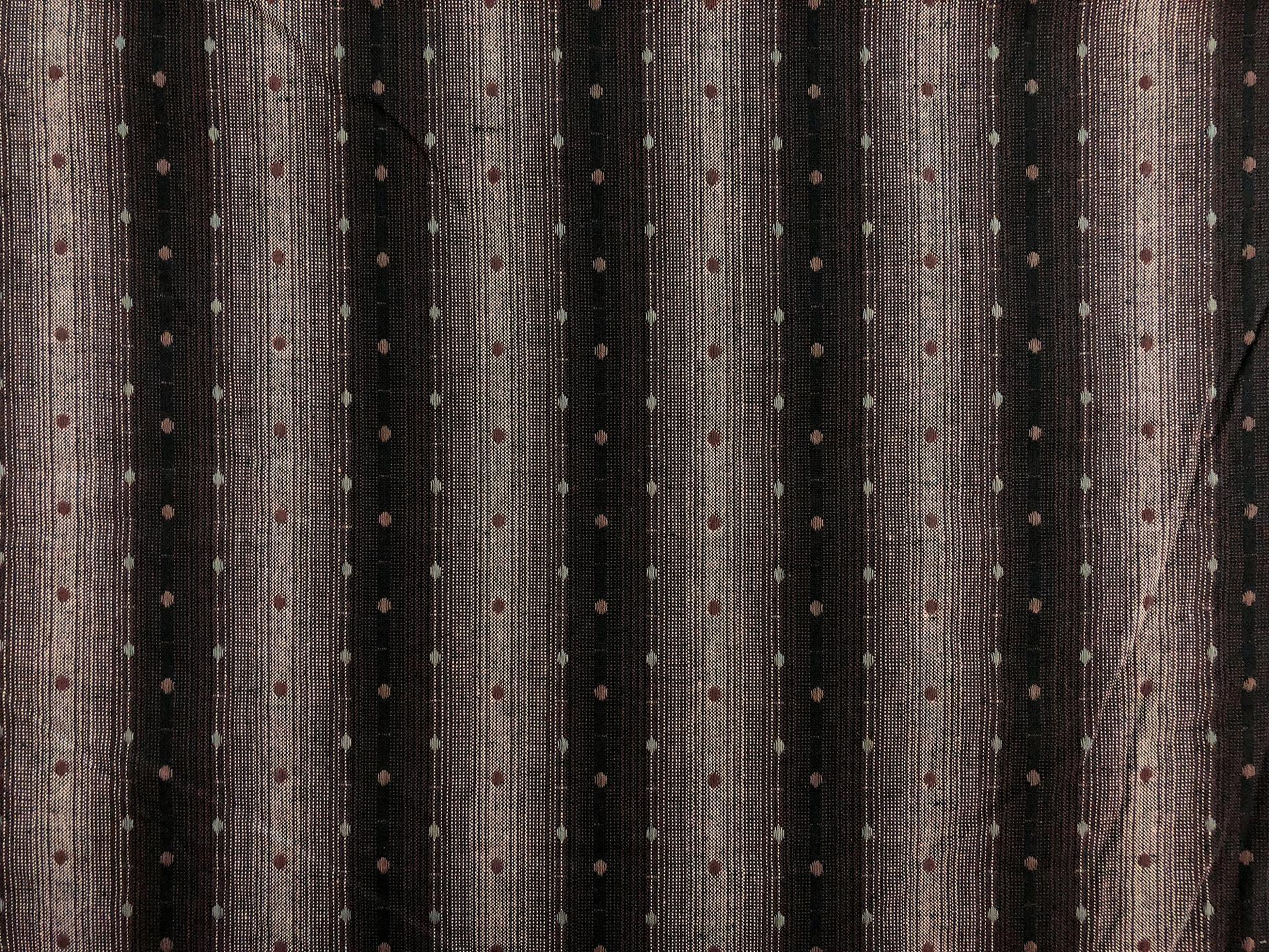 Brown Taupe Dots and Stripes Cotton Woven Novelty