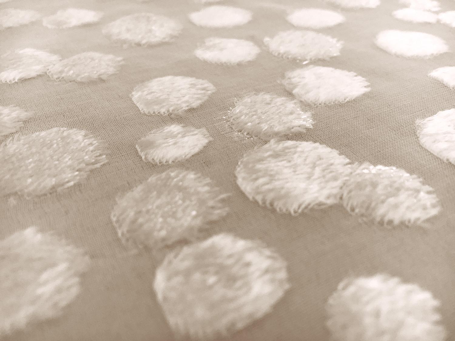 Silk Lurex Burn-Out Velvet Dots in Ivory 2