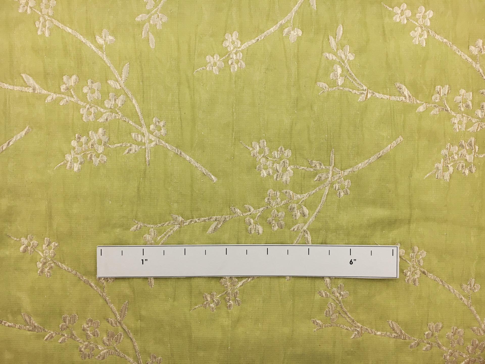 Metallic Double Layer Jacquard with Gold Floral Branches1