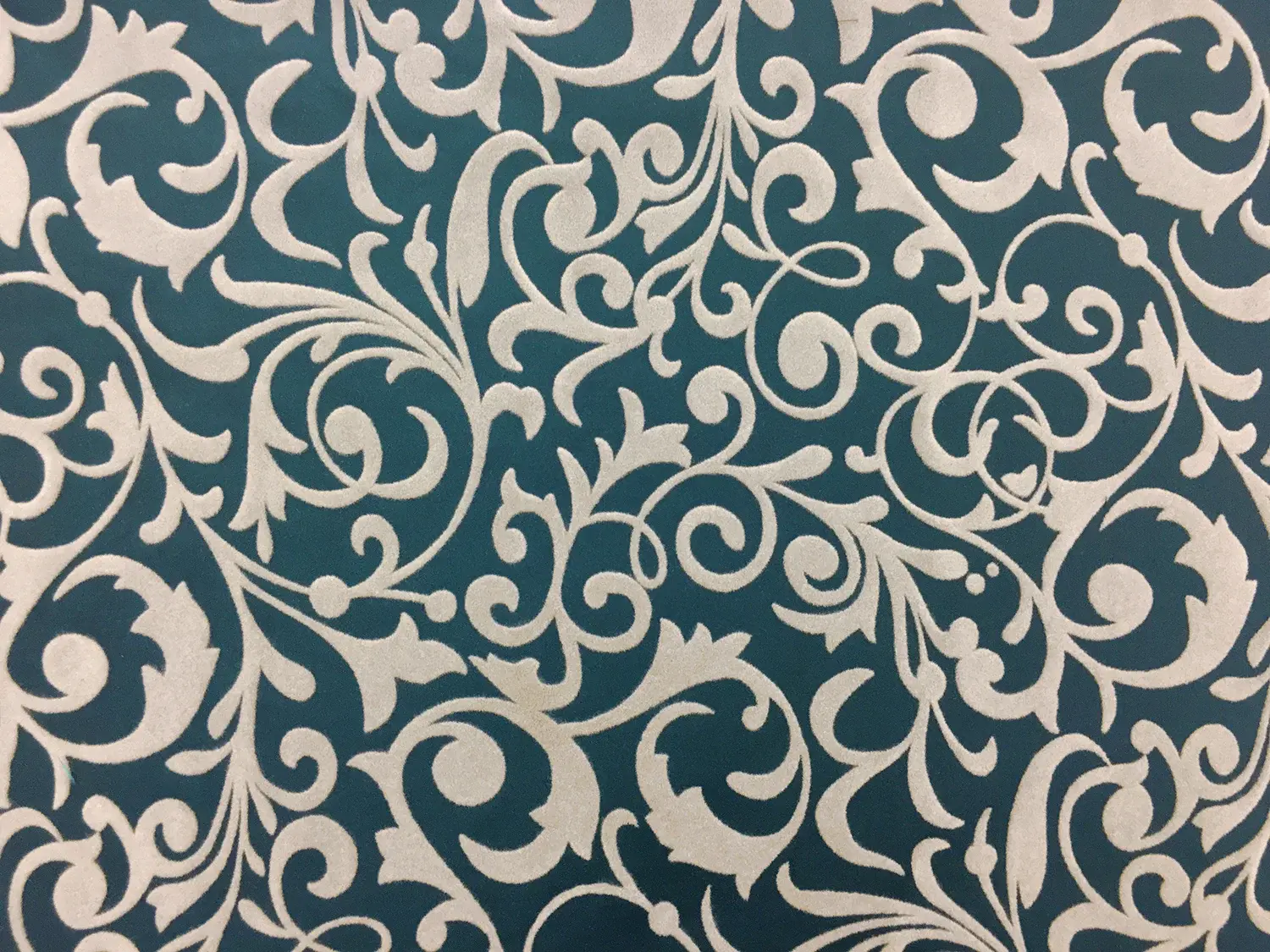 Italian Flocked Silk Taffeta With Arabesque Pattern0