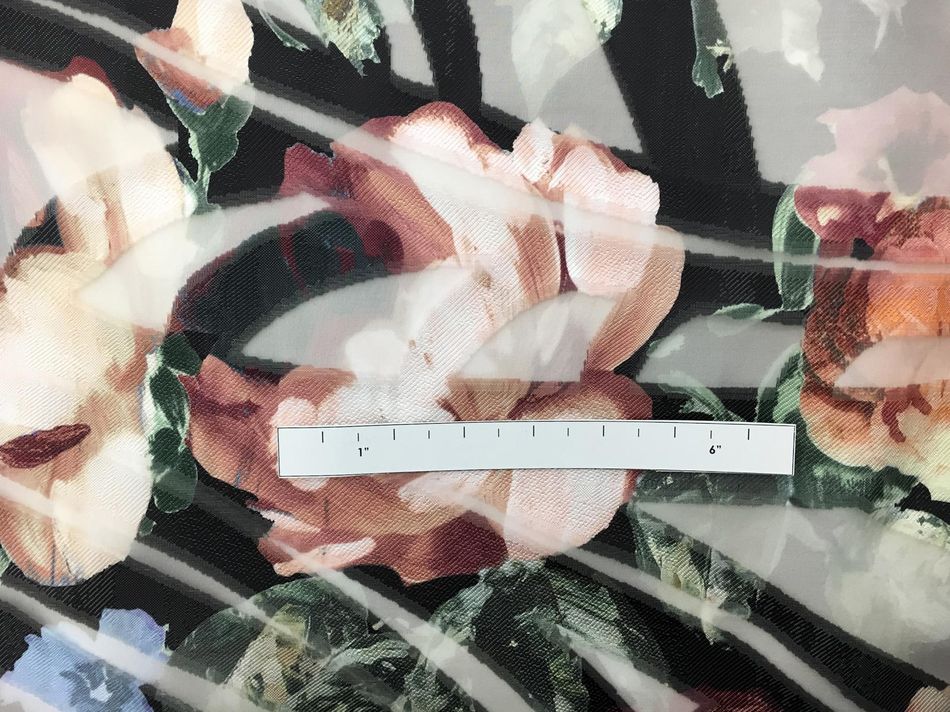 Silk Blend Printed Organza Fil Coupé1