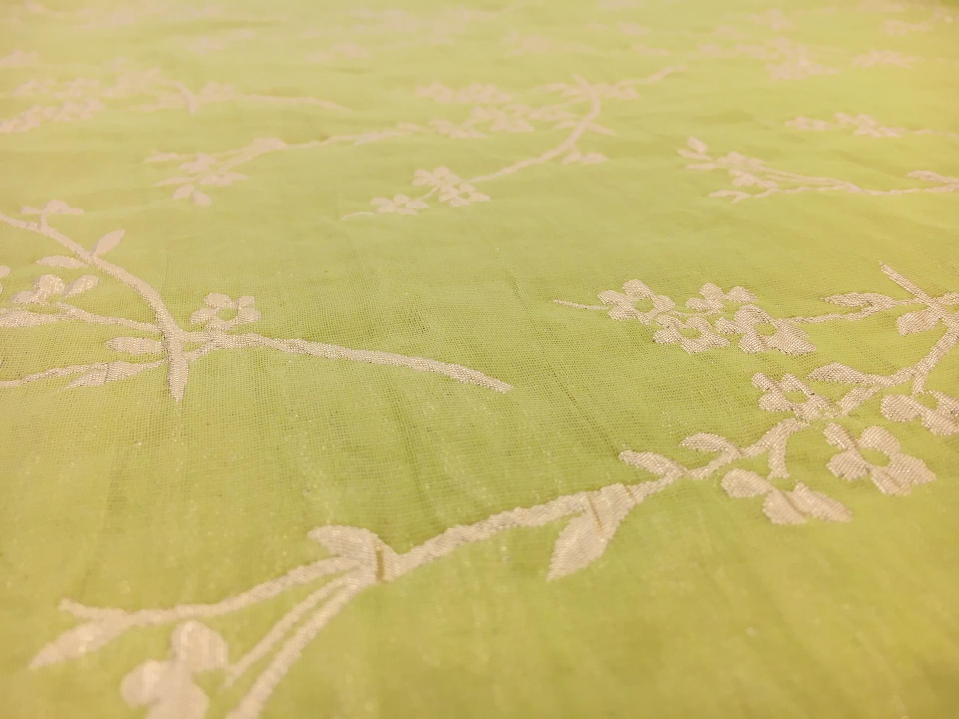 Metallic Double Layer Jacquard with Gold Floral Branches2