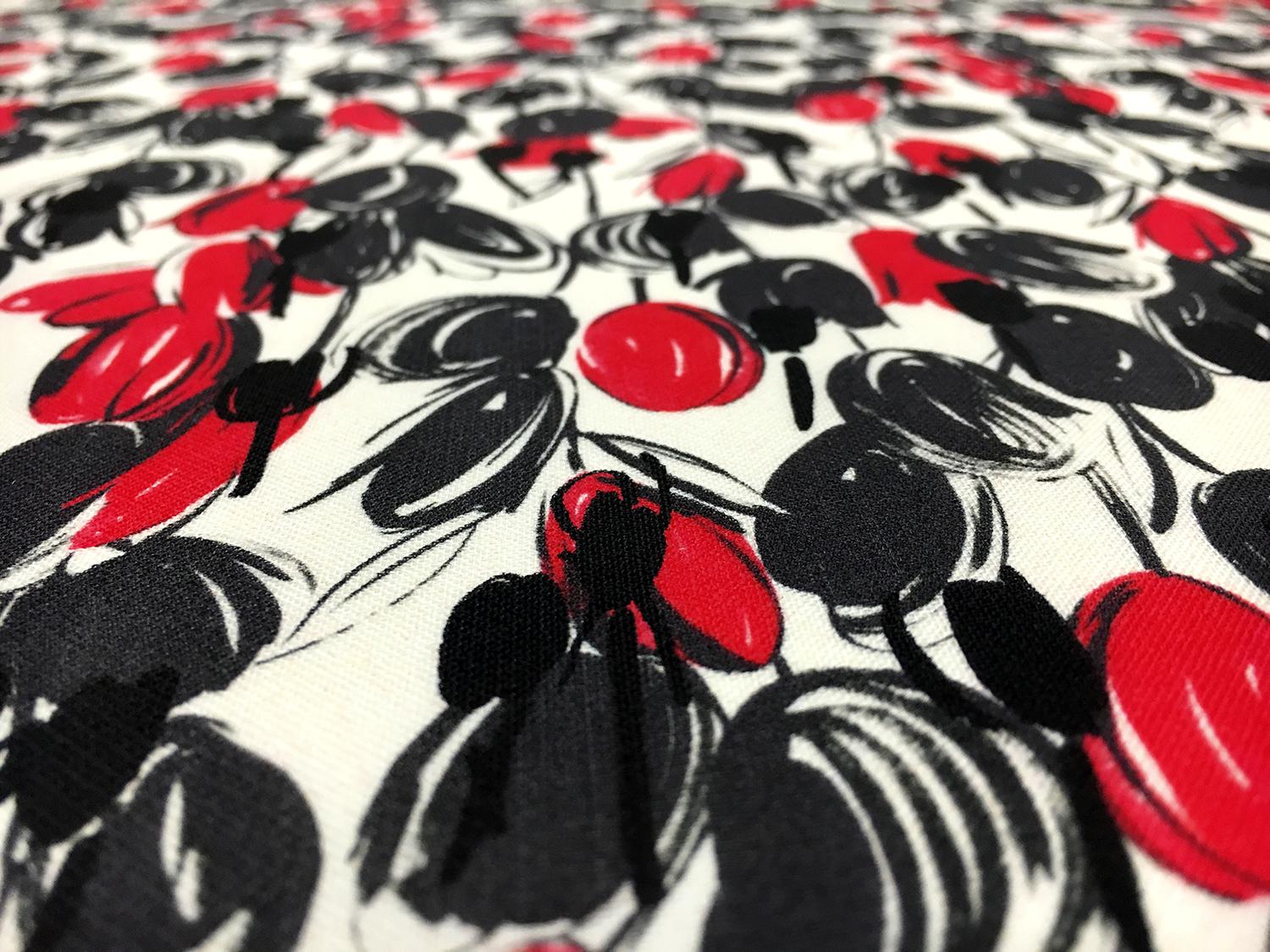 Printed Silk Gazar with Degradé Abstract Tulips3