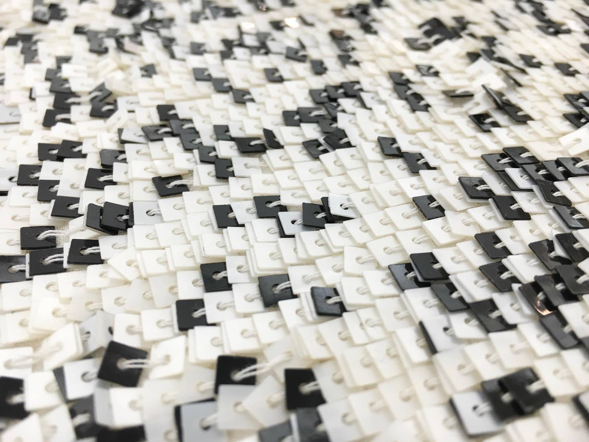 Square Black and White Sequins on Silk Chiffon2