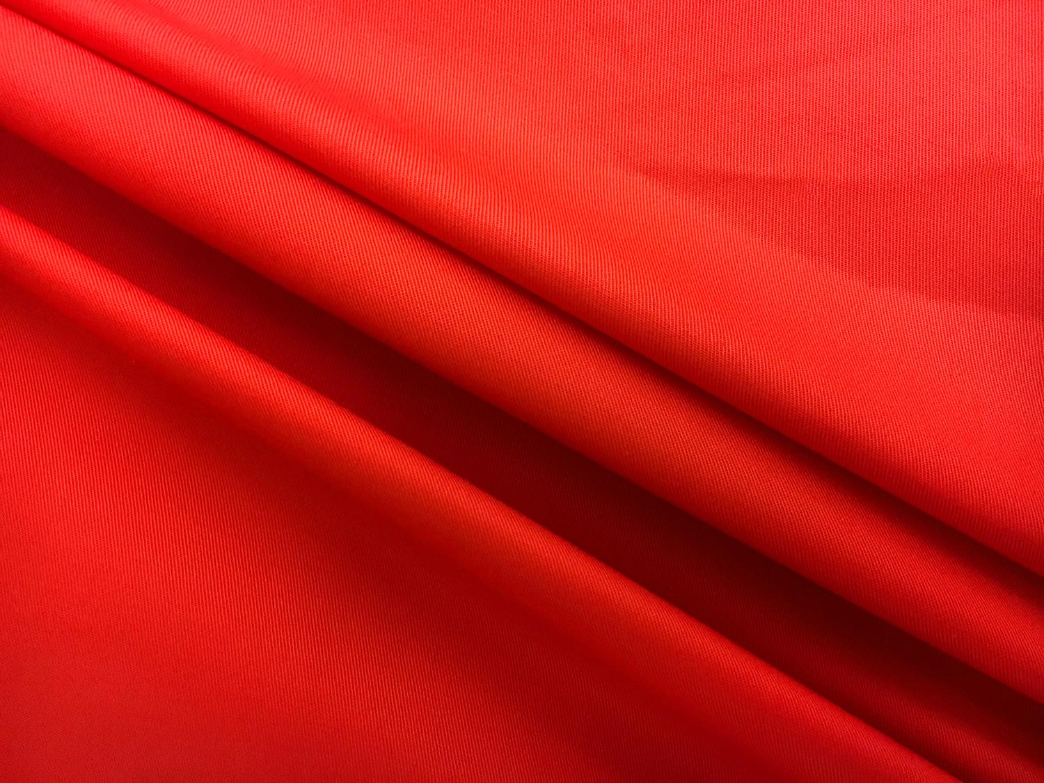 Cotton Lycra Fine Twill in Coral1