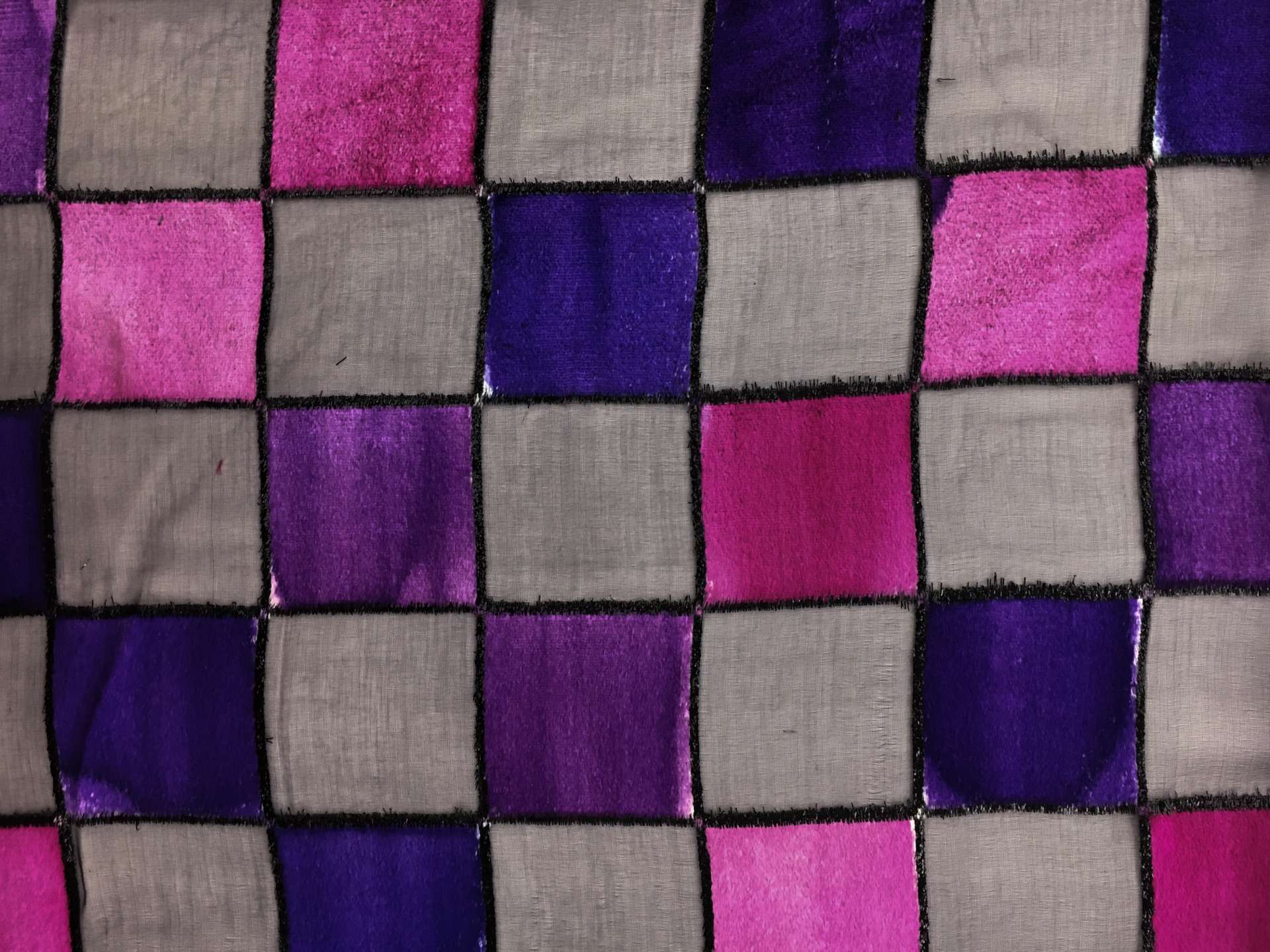 French Silk and Lurex Checkerboard Burnout Velvet 0