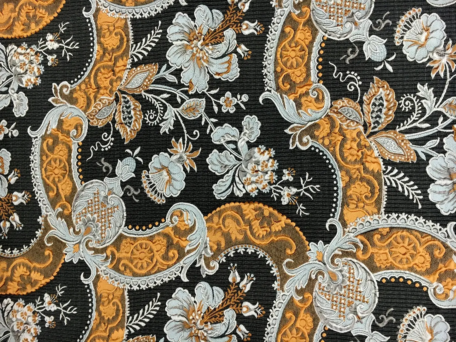 Cloqué Brocade with Large Swirls and Florals0