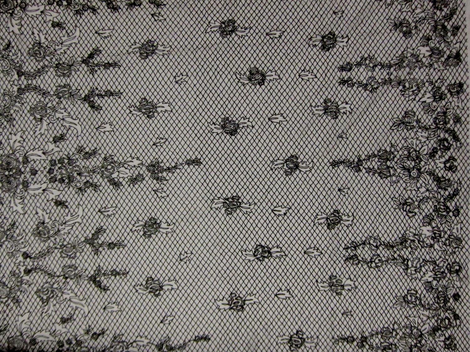 Novelty Beaded Tulle with Bugle Beads0