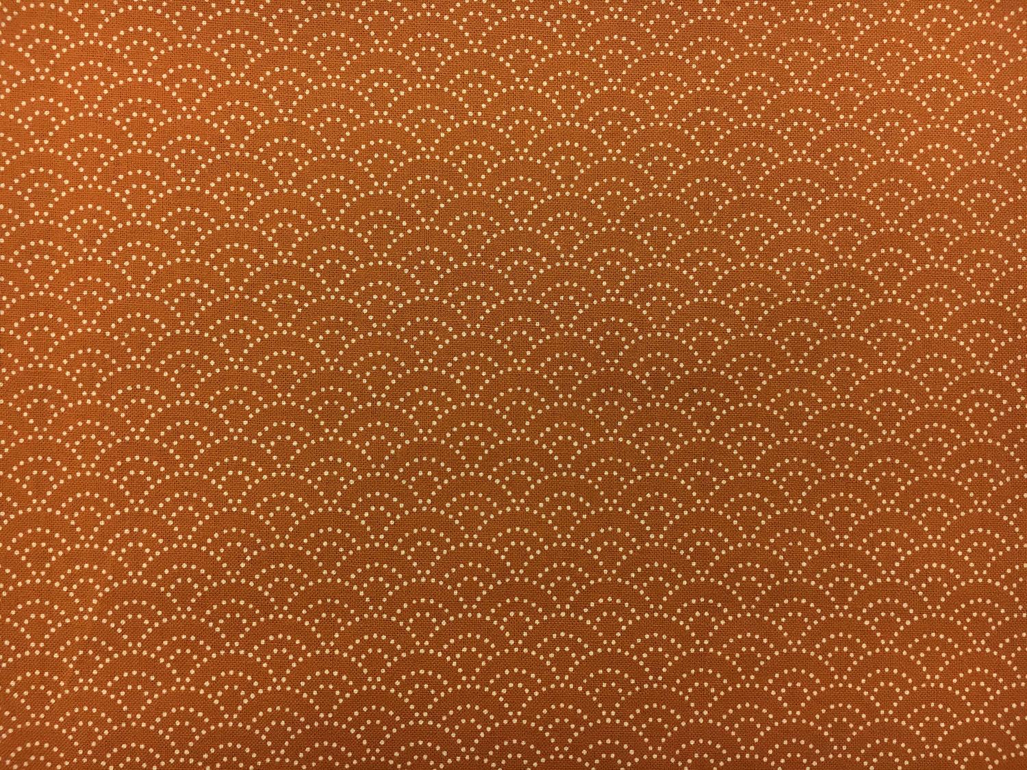 Japanese Cotton Print with Stippling Pattern in Burnt Orange0