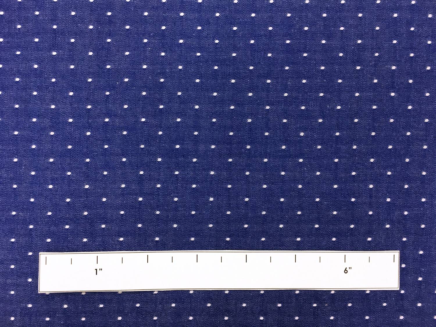 Cotton Chambray Dots In Royal1