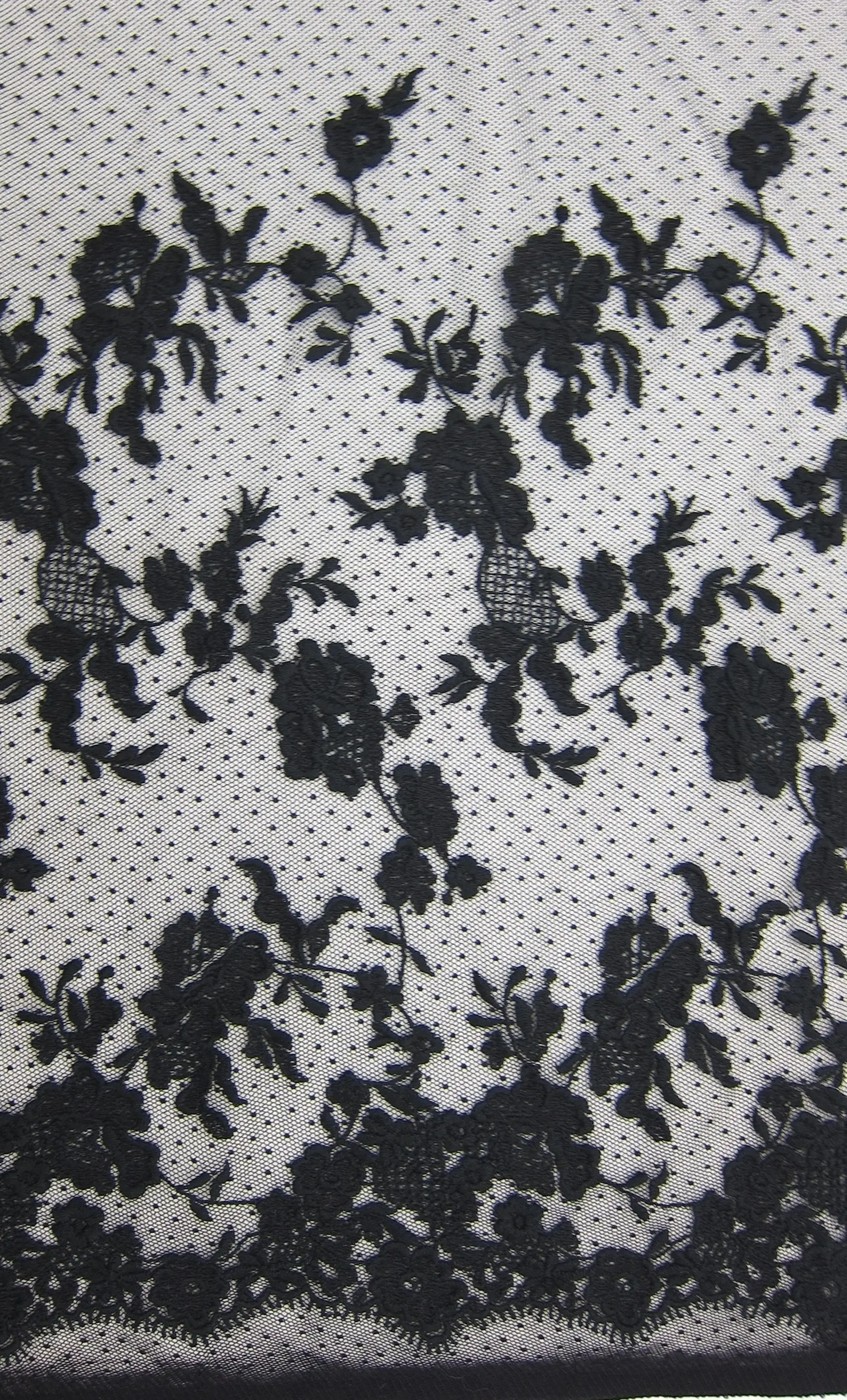 Embroidered Cotton Point D'Esprit0