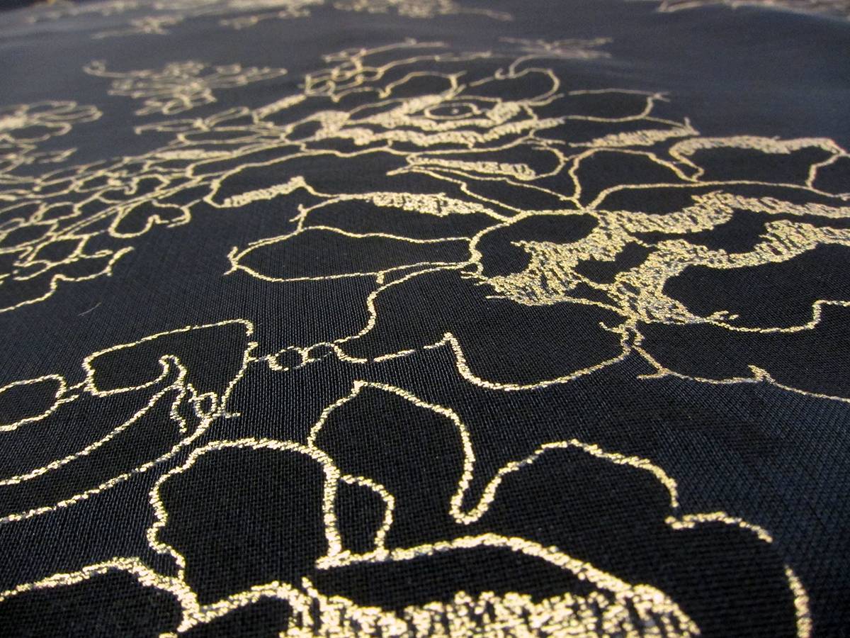 Metallic Hand Painted Silk Organza1