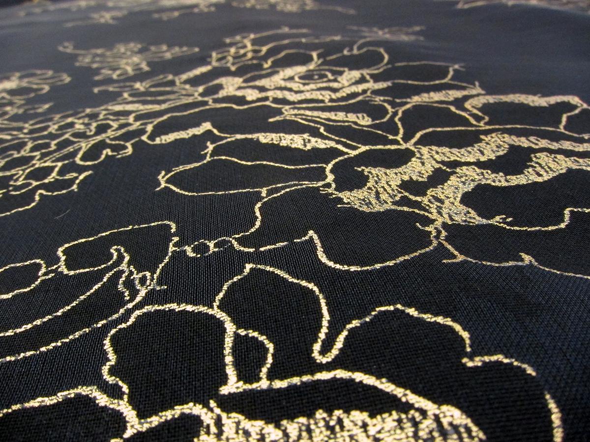 Metallic Hand Painted Silk Organza1