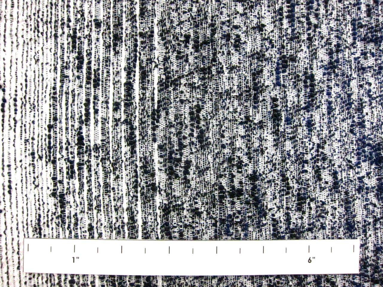 Stretch Cotton Blend Tweed (in Black/Navy)1