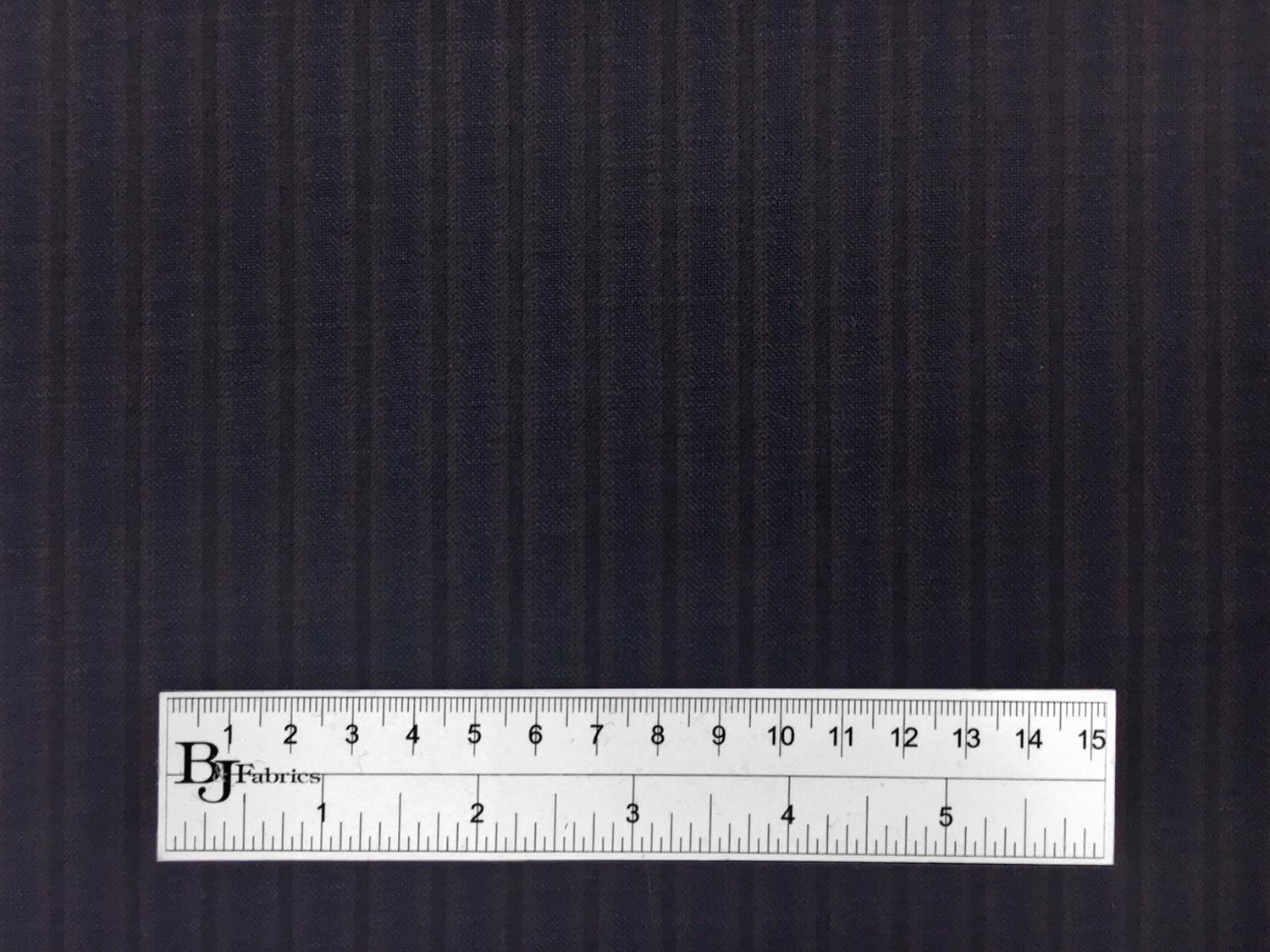 Italian Wool 140s Striped Suiting in Navy3