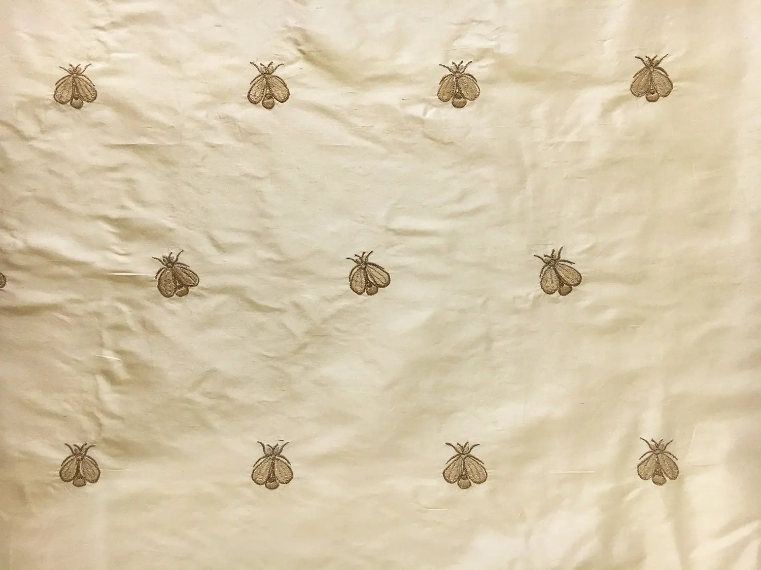 Silk Shantung with Embroidered Moths0