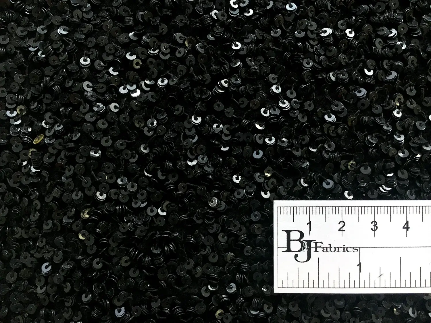 Shiny Black Sequins on Silk Chiffon 1