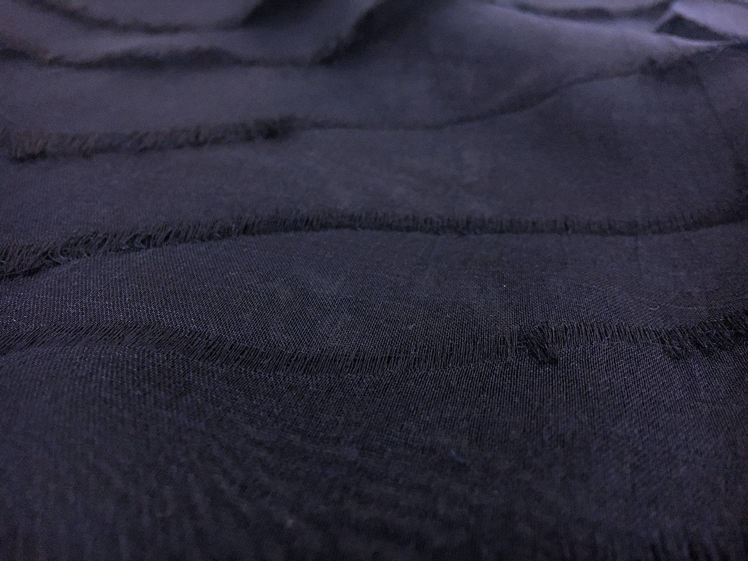 Novelty Ruffled Silk Organza in Midnight Navy1