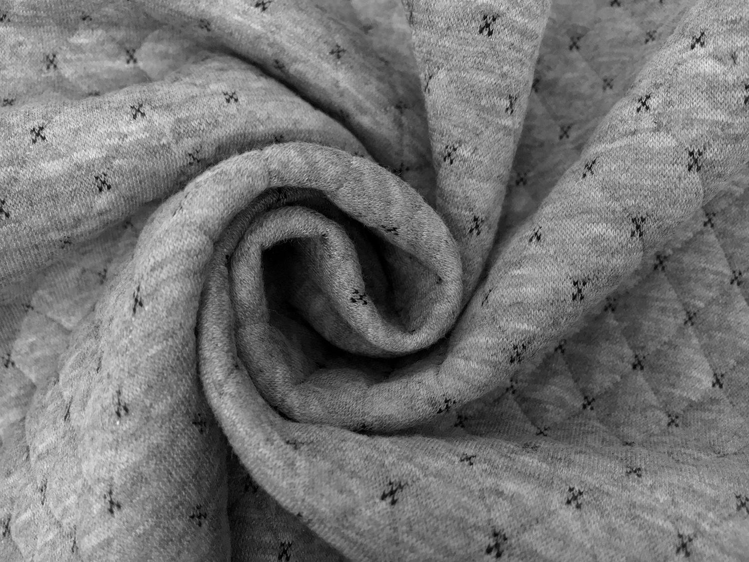 Quilted Novelty Knit in Grey1