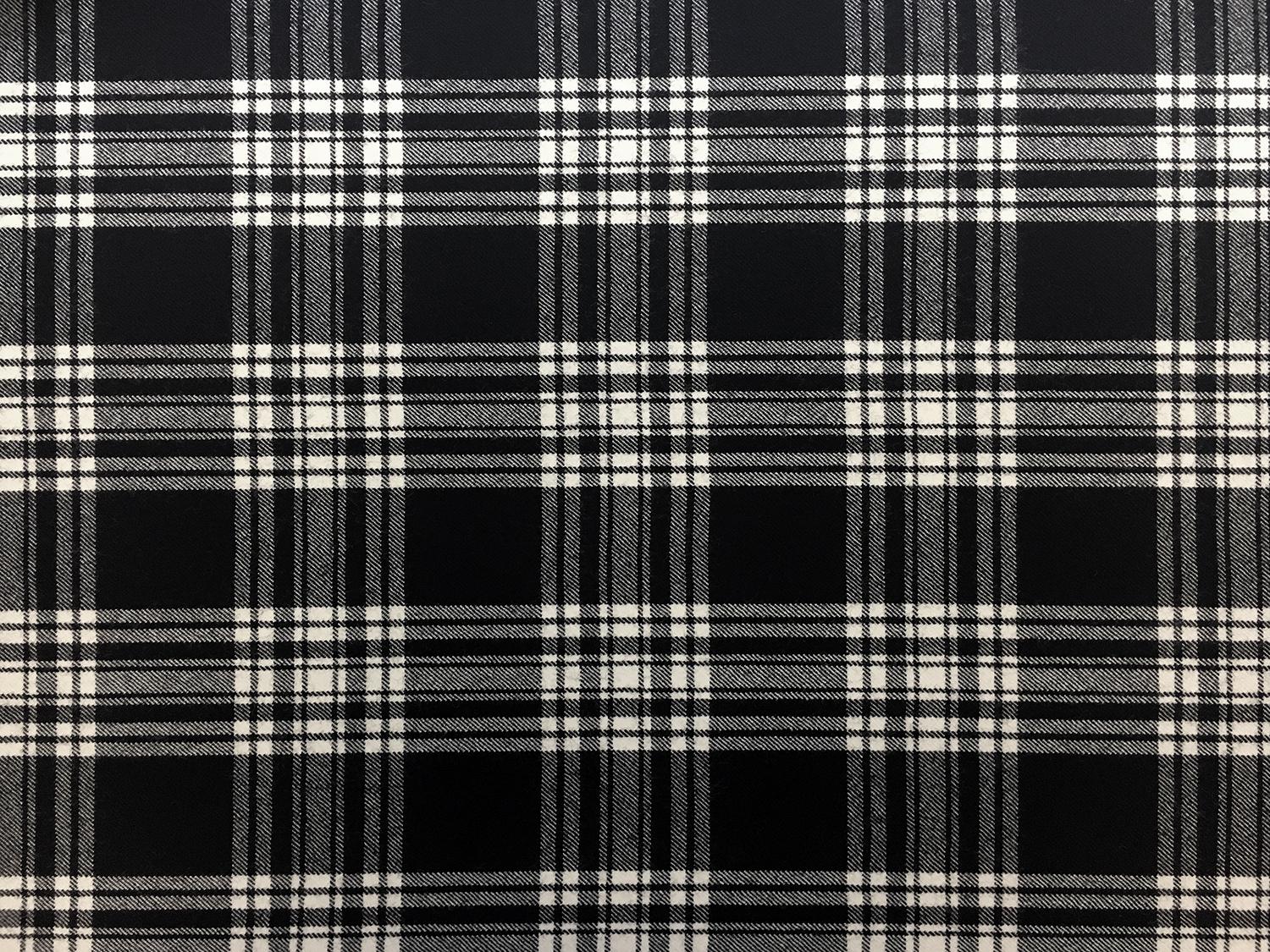 Italian Virgin Wool Tartan Plaid in Black