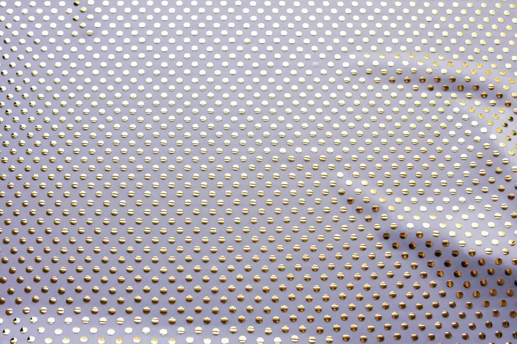 Poly Spandex with Metallic Dots0