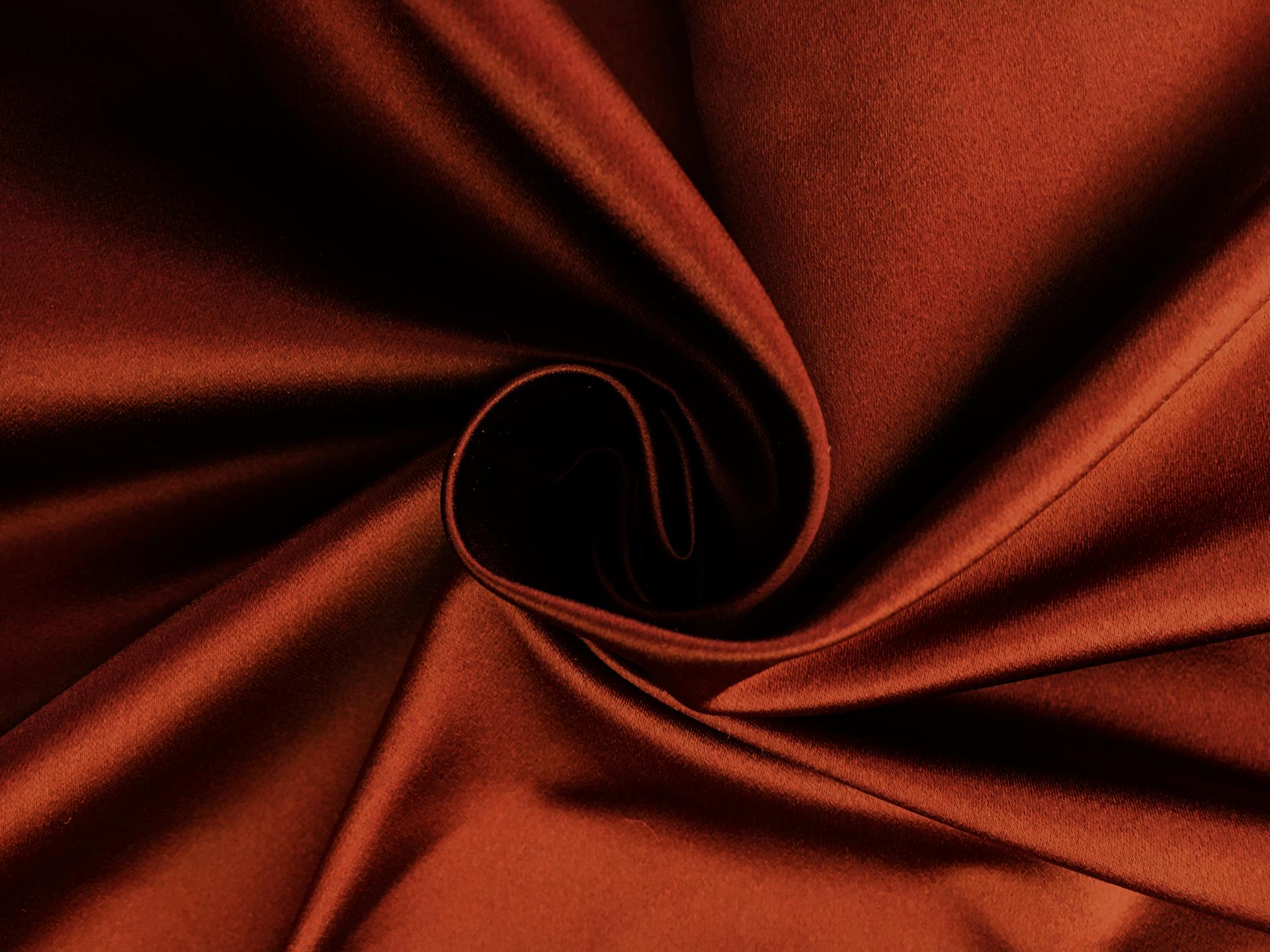Italian Silk Duchesse Satin in Rust0