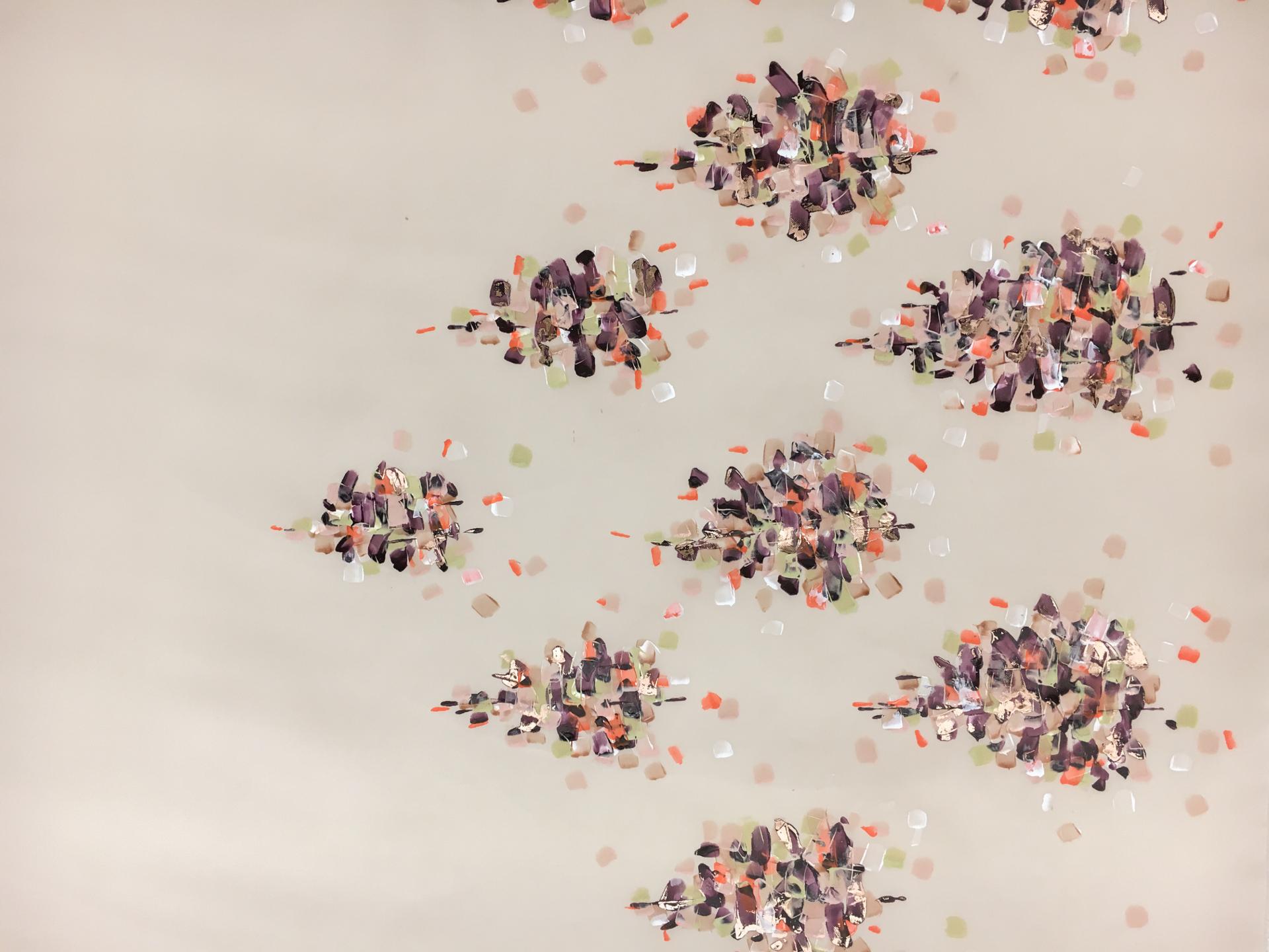 George Chakra Hand Painted Couture Silk Gazar with Impressionist Style Diamonds0