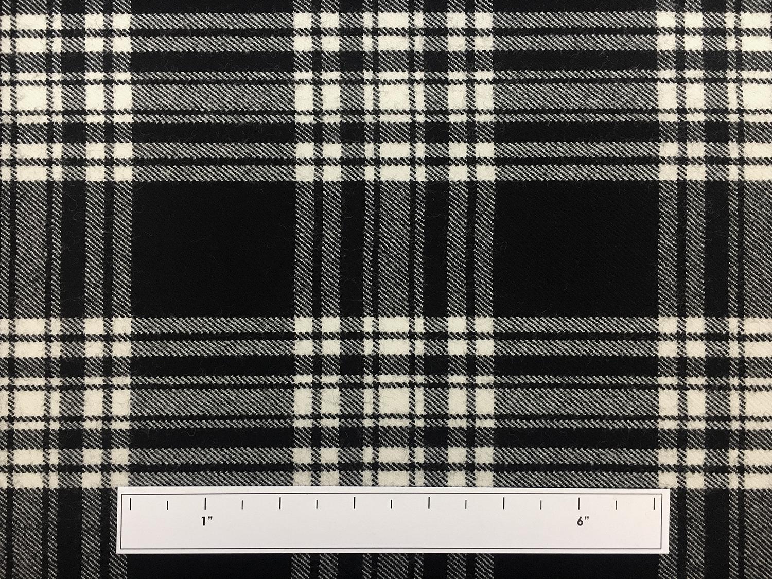 Italian Virgin Wool Black and White Tartan Plaid2