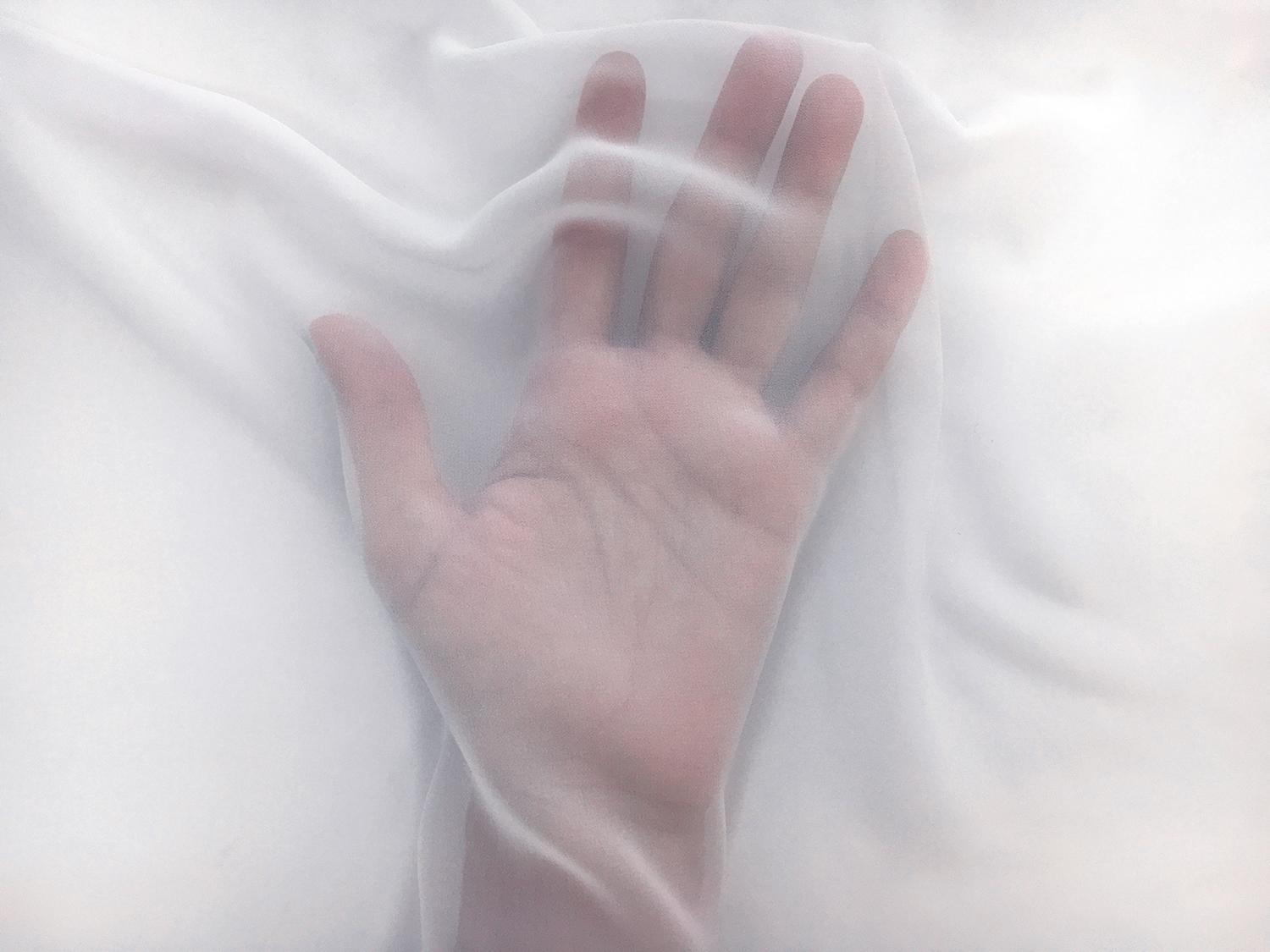 Japanese Polyester Chiffon in Platinum Grey2