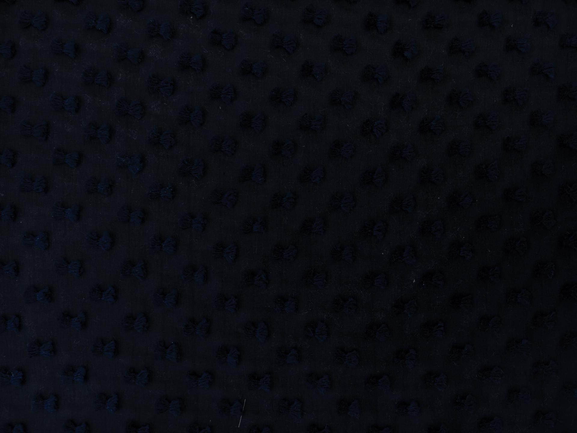 Silk and Cotton Swiss Dot Chiffon in Navy1