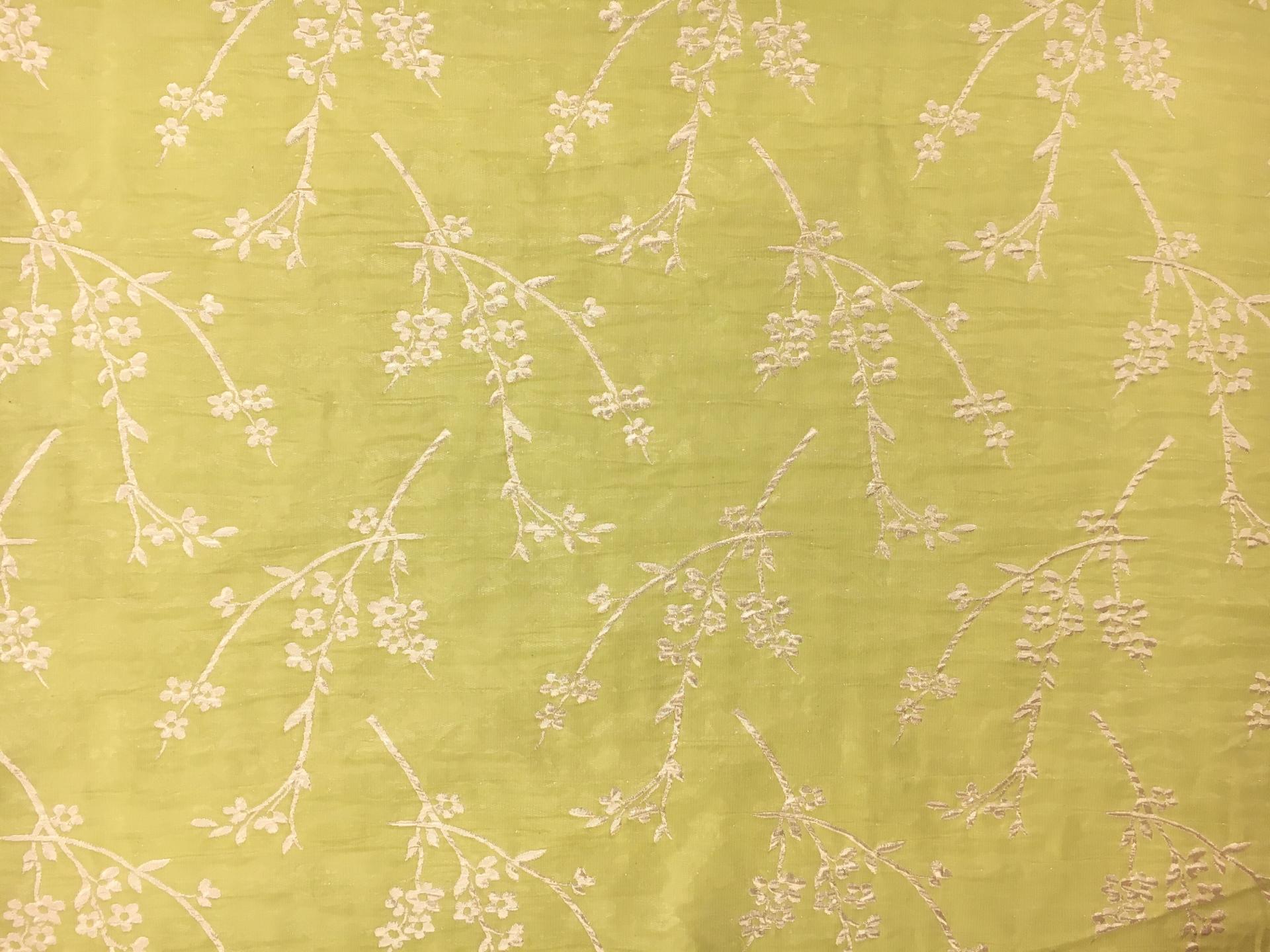 Metallic Double Layer Jacquard with Gold Floral Branches0