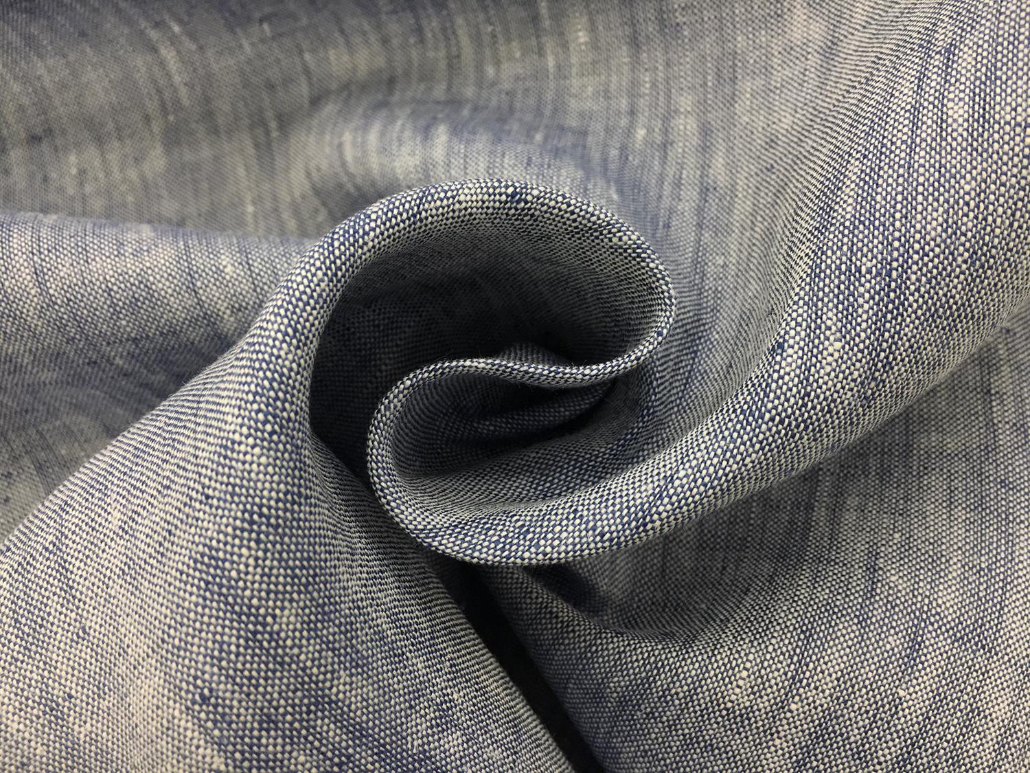 Two Toned Lightweight Linen in Indigo White1