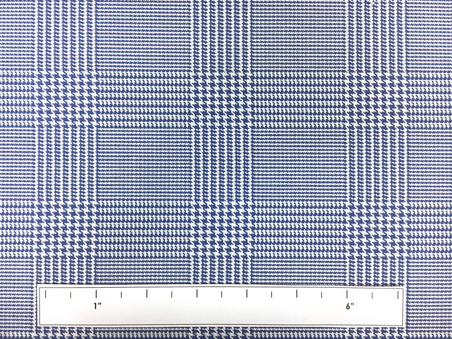 Italian Superfine Wool and Silk Glen Check in Cornflower 3