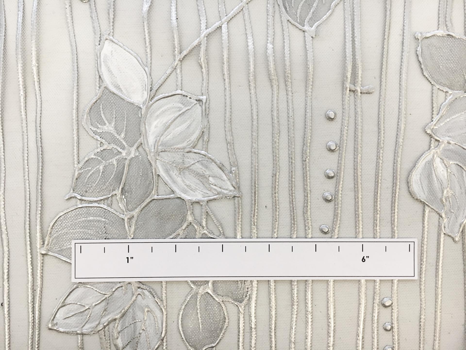 Hand Painted Tulle with Vines 1