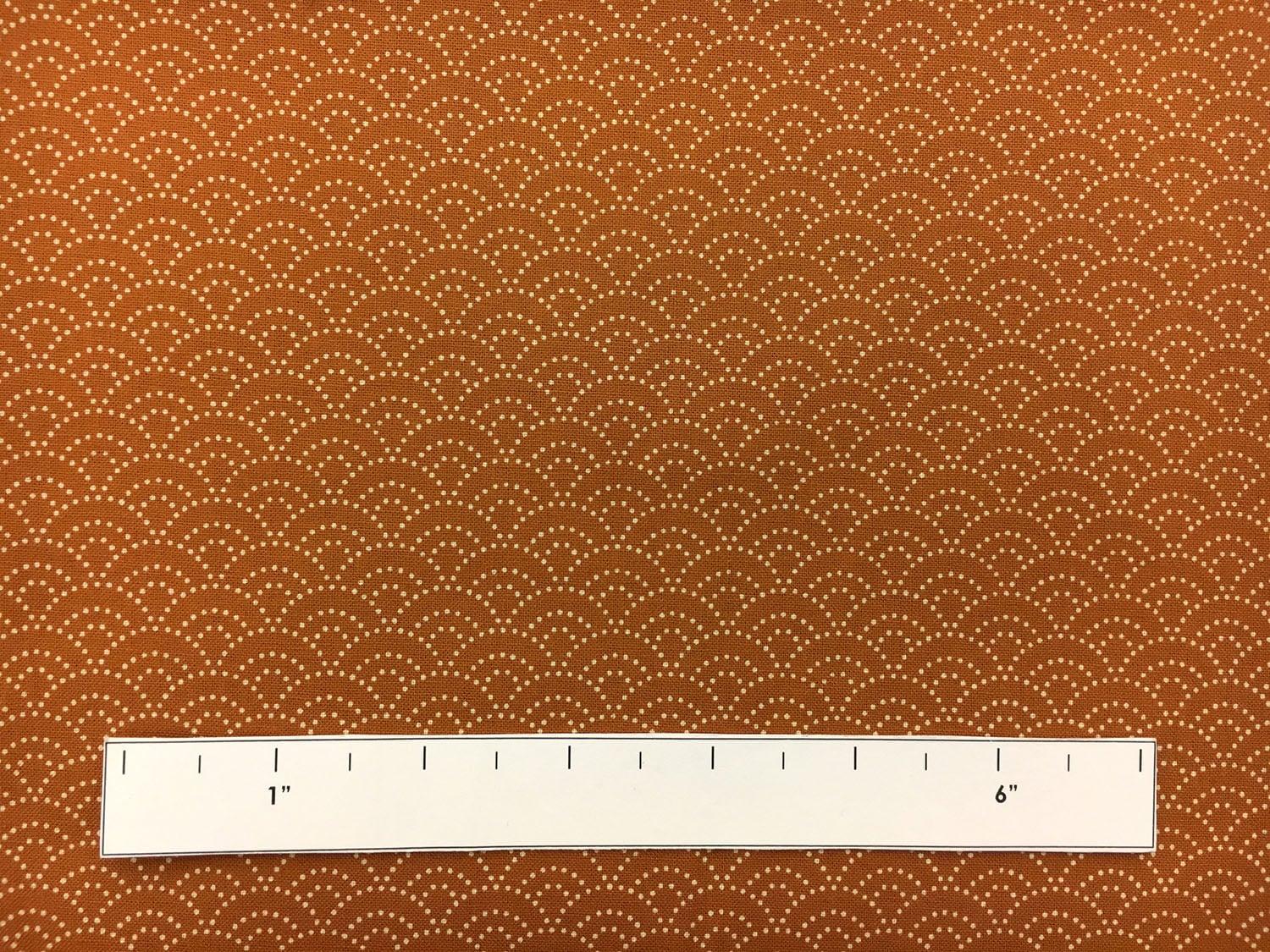 Japanese Cotton Print with Stippling Pattern in Burnt Orange1
