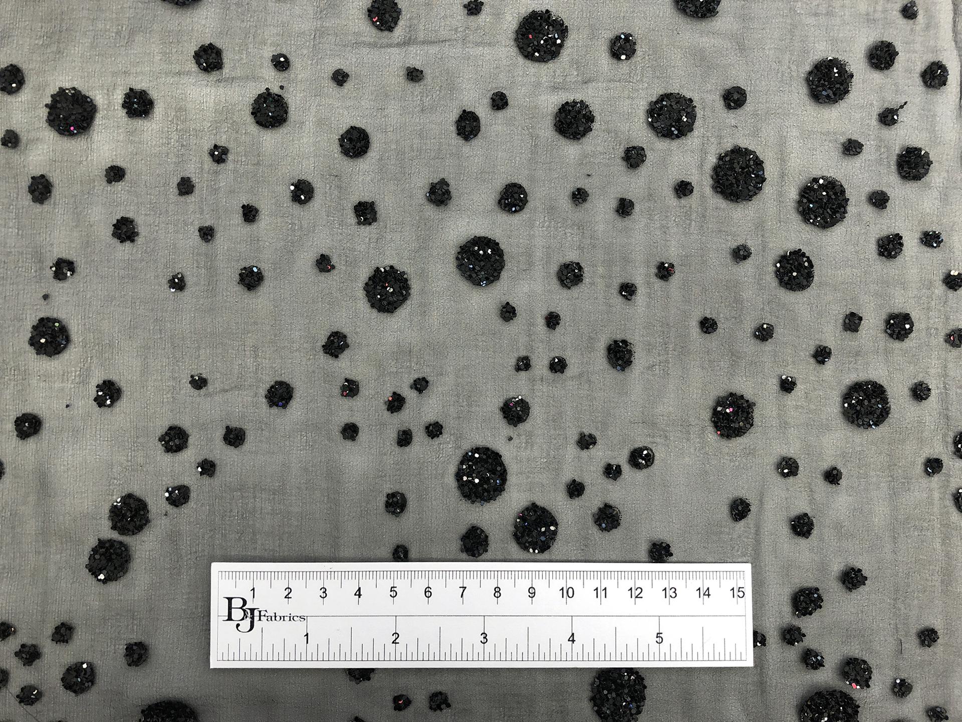 Flocked Glitter on Black Silk Chiffon3