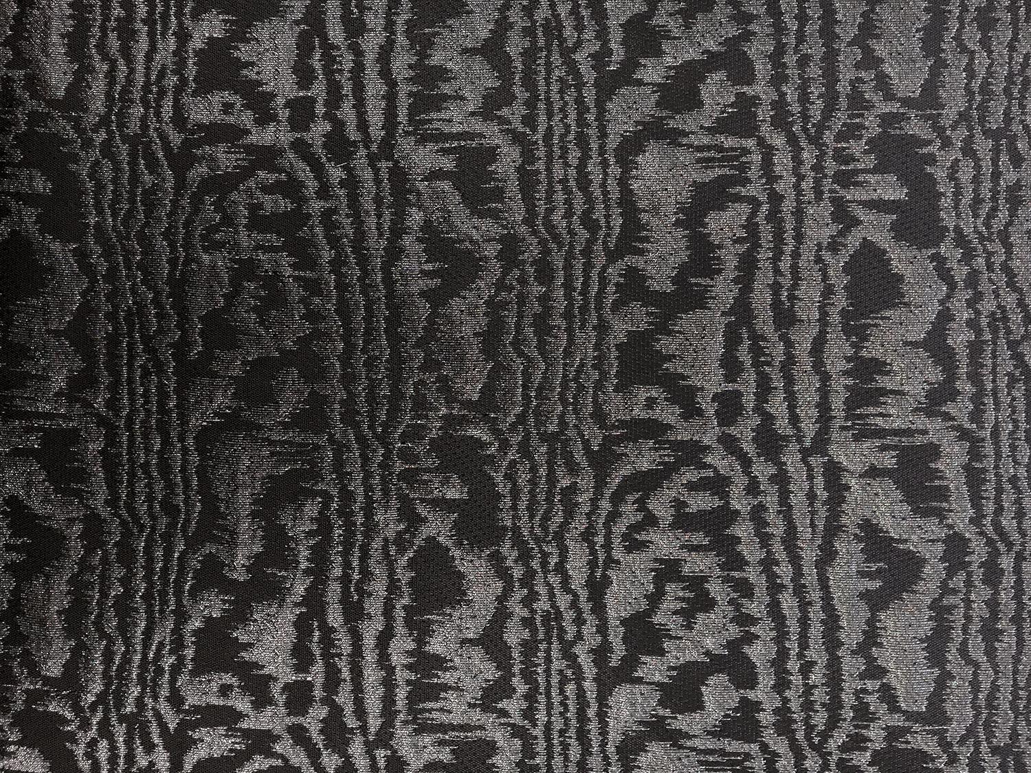 Metallic Moiré Brocade in Black0