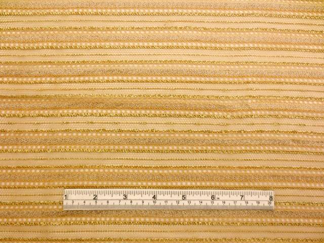Double scallop stripe gold metallic French Chantilly Lace