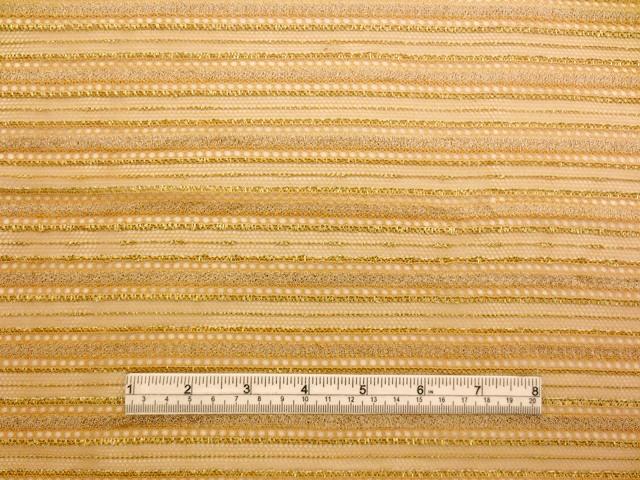 Double scallop stripe gold metallic French Chantilly Lace