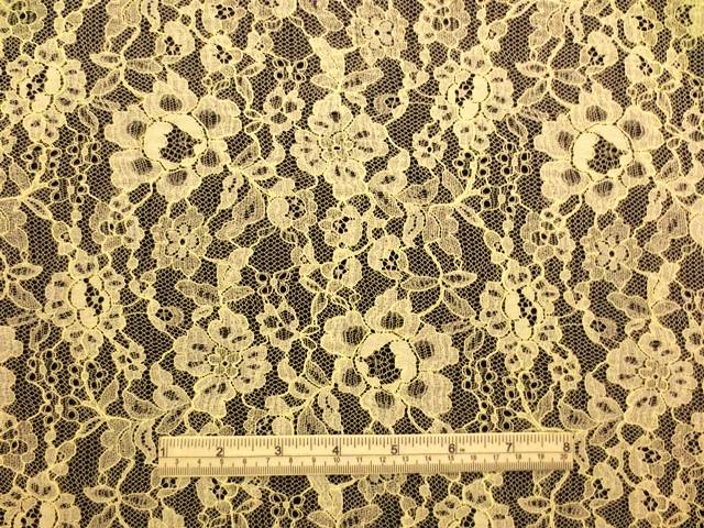 Ecru floral stretch French Chantilly Lace