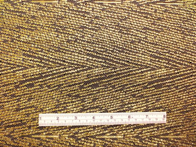 Single scallop gold metallic French Chantilly Lace