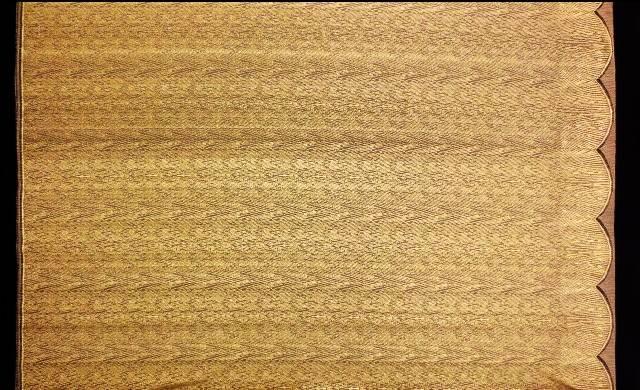 Single scallop gold metallic French Chantilly Lace