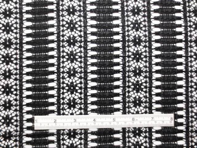 Double scallop black floral French Chantilly Lace