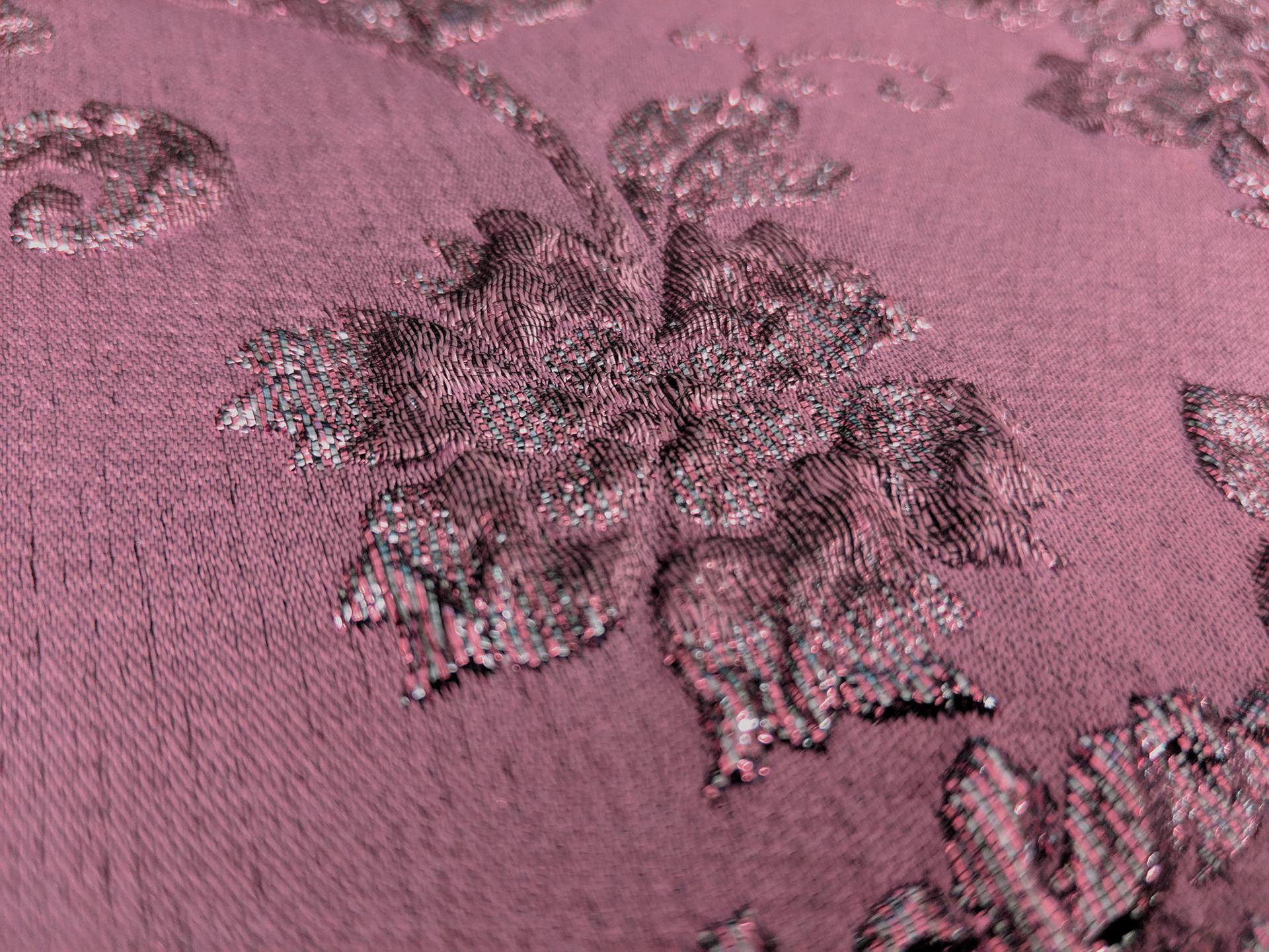 Silk & Polyester Blend Metallic Floral Cloqué Brocade