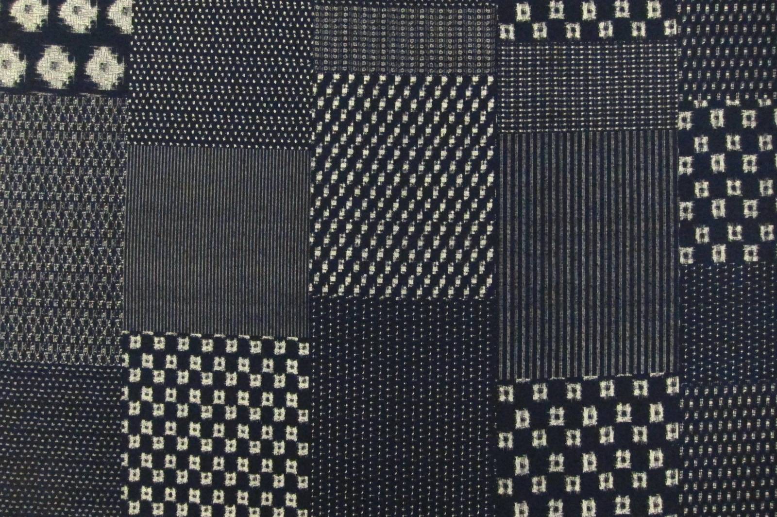 Japanese Cotton Print in Indigo Patchwork