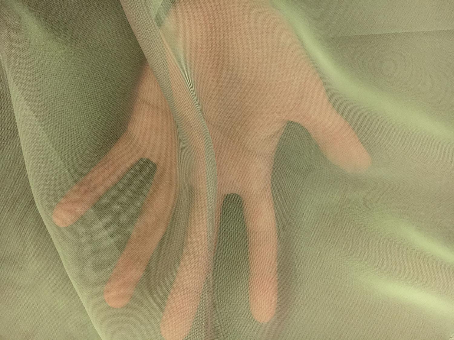 Iridescent Polyester Chiffon in Sage1