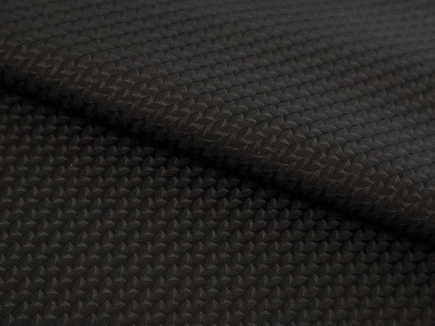 Italian Polyester Brocade with Chevrons in Black