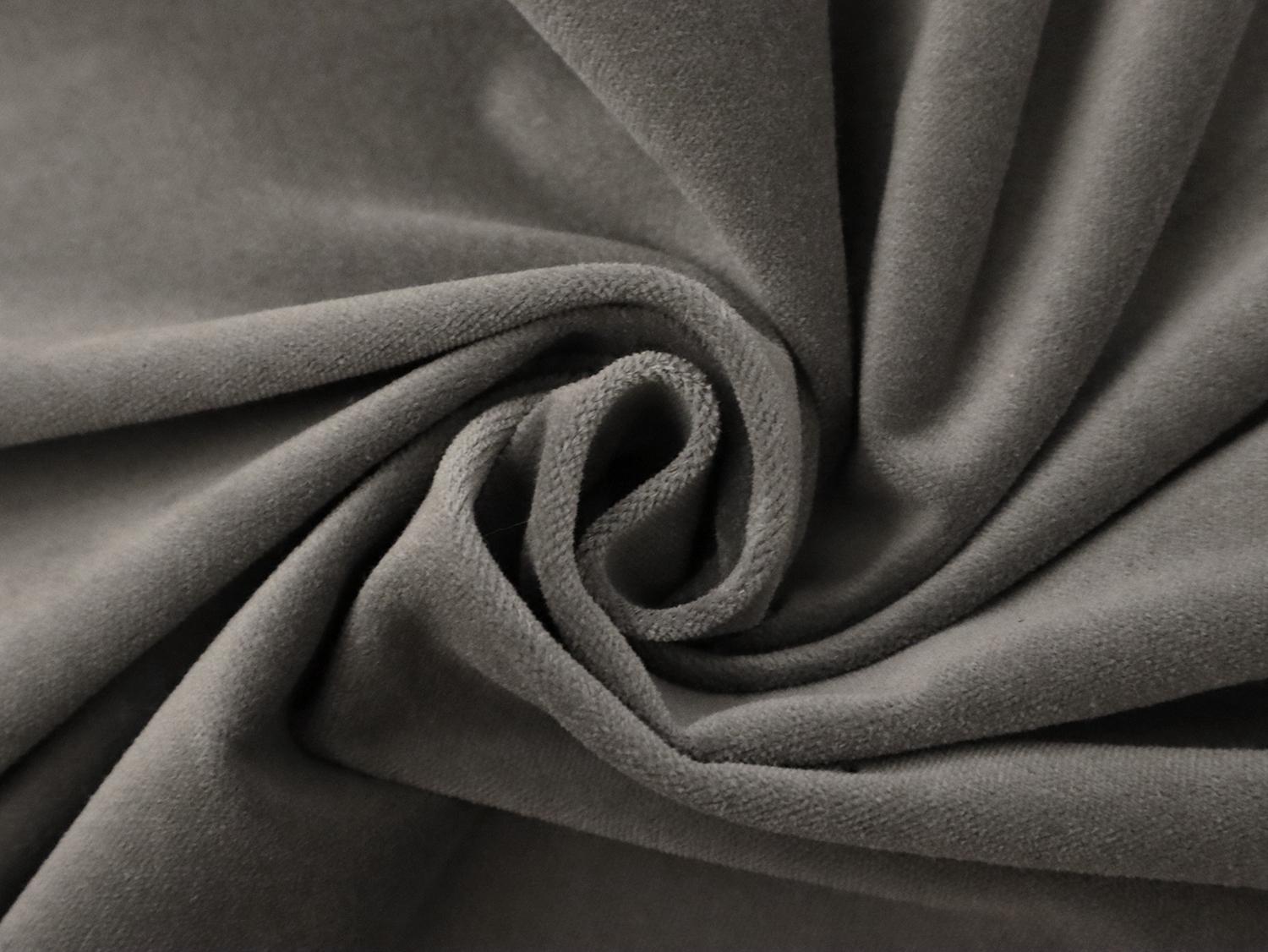 Pure Cotton Velvet in Steel Grey