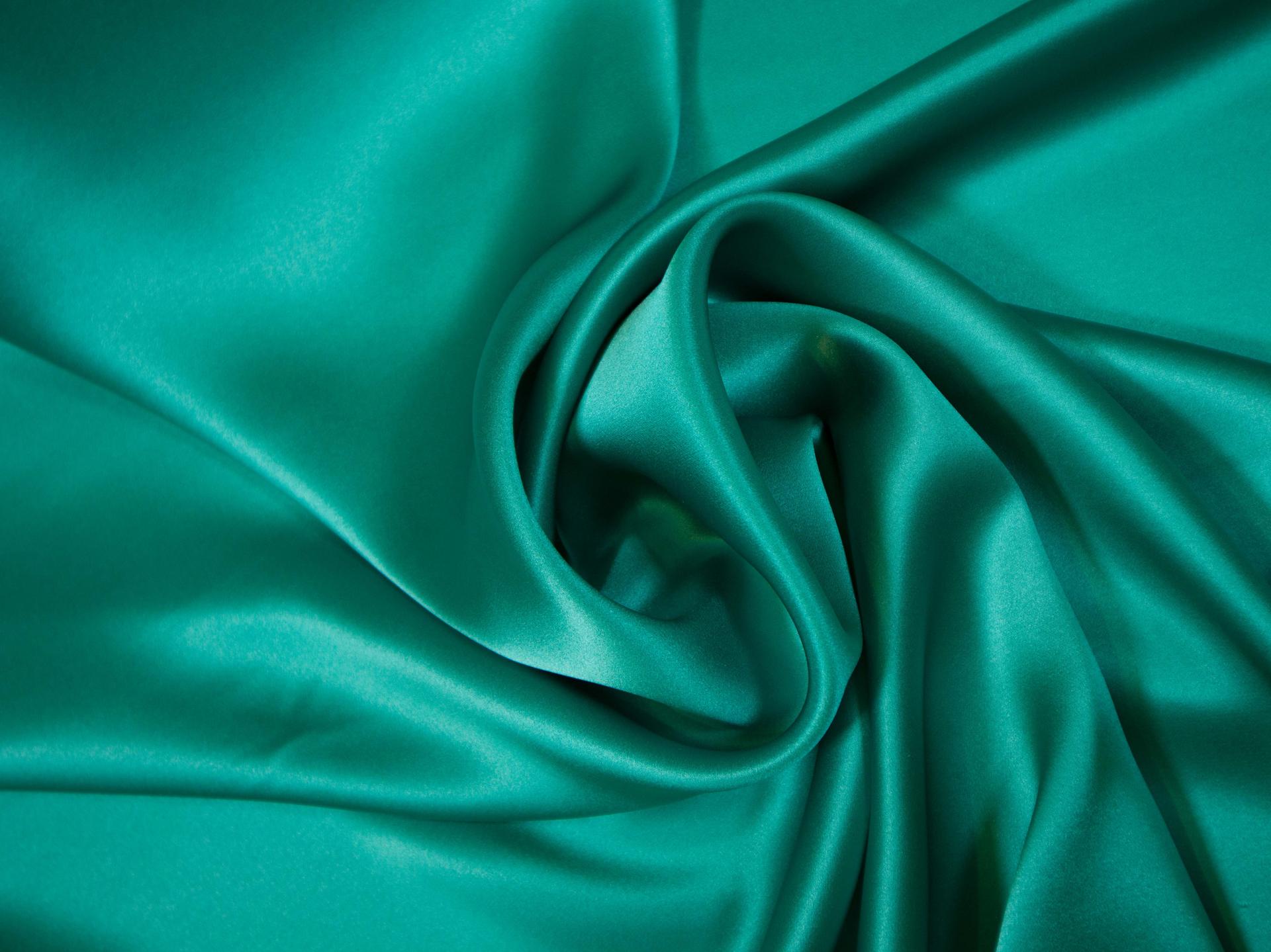 Solid silk charmuese in Oasis- draped